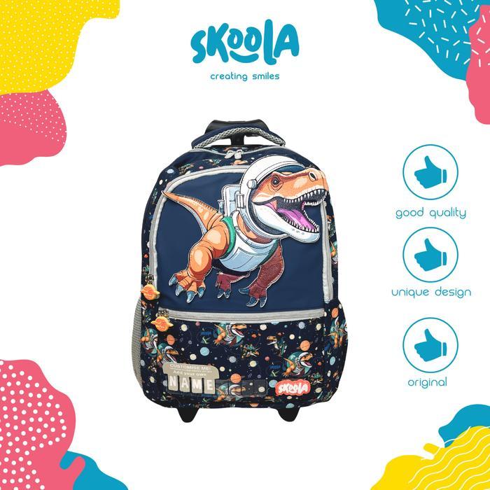Skoola Tas Anak Trolly Sekolah SD Laki Laki Custome Name 3D - Trolly Finzi Yozi
