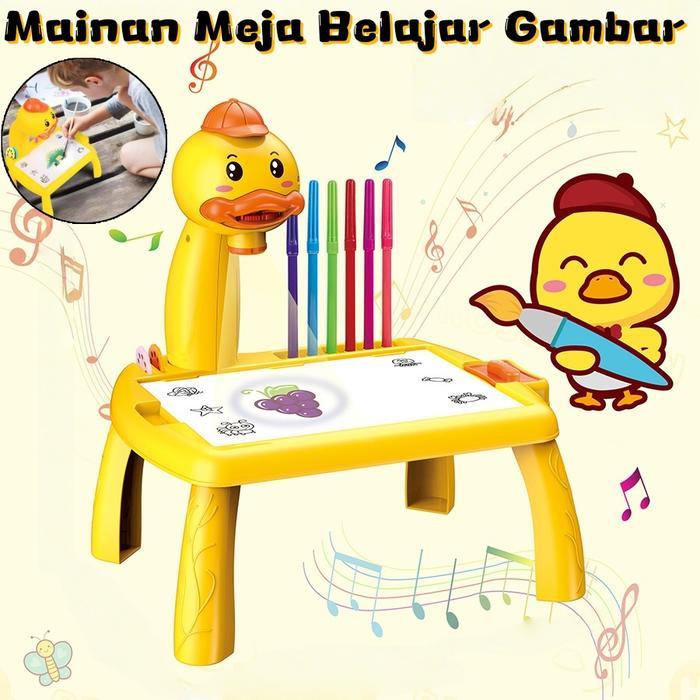 Mainan Meja Belajar Gambar Anak Mainan Edukasi Anak Projector Painting Meja Proyektor Menggambar