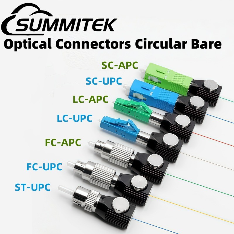Summitek SC LC FC ST Optical Connectors APC Circular Bare Fiber Flange Temporary Adapter OTDR Test