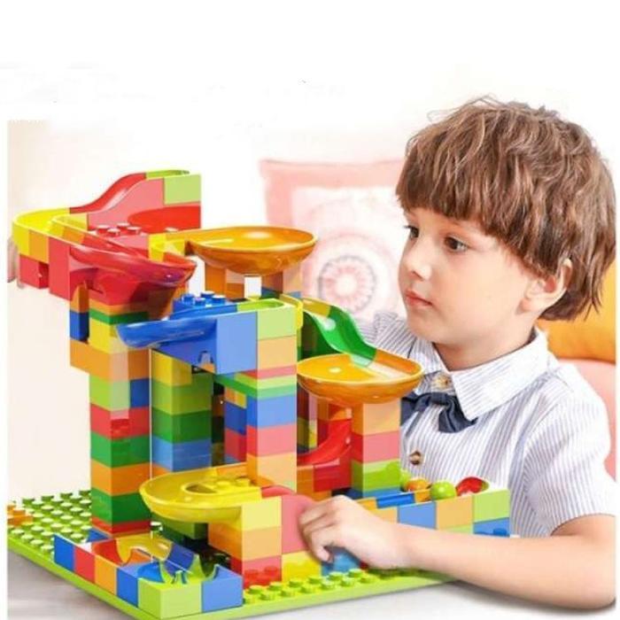 HARGA DISKON GIGITOY Balok Susun Mainan Anak 3-6 Tahun Meluncur Blok Bangunan Edukasi Kreatif &