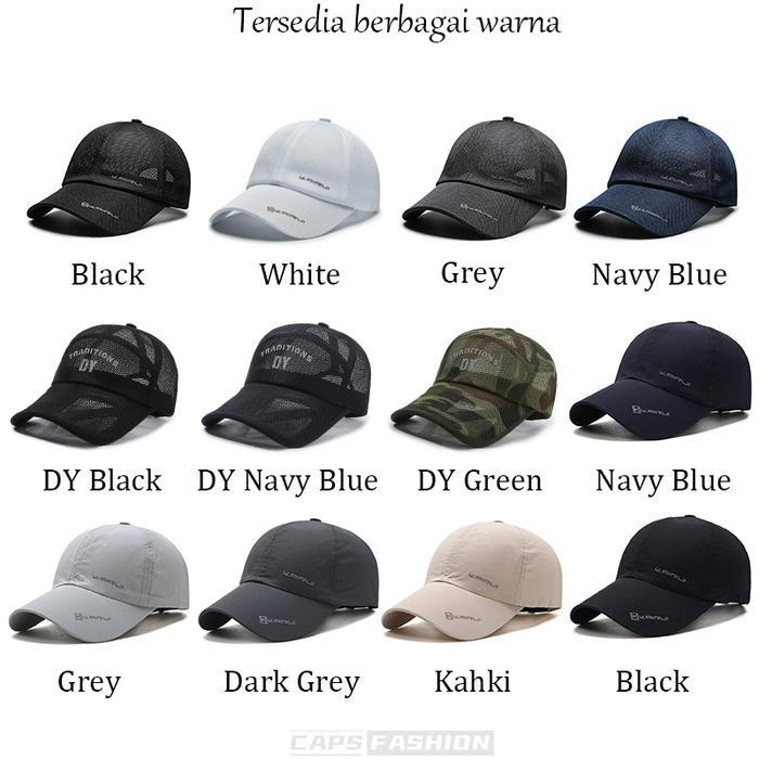 Topi Baseball Pria Trucker Caps Jaring Tipis Musim Panas-original KAIRUI