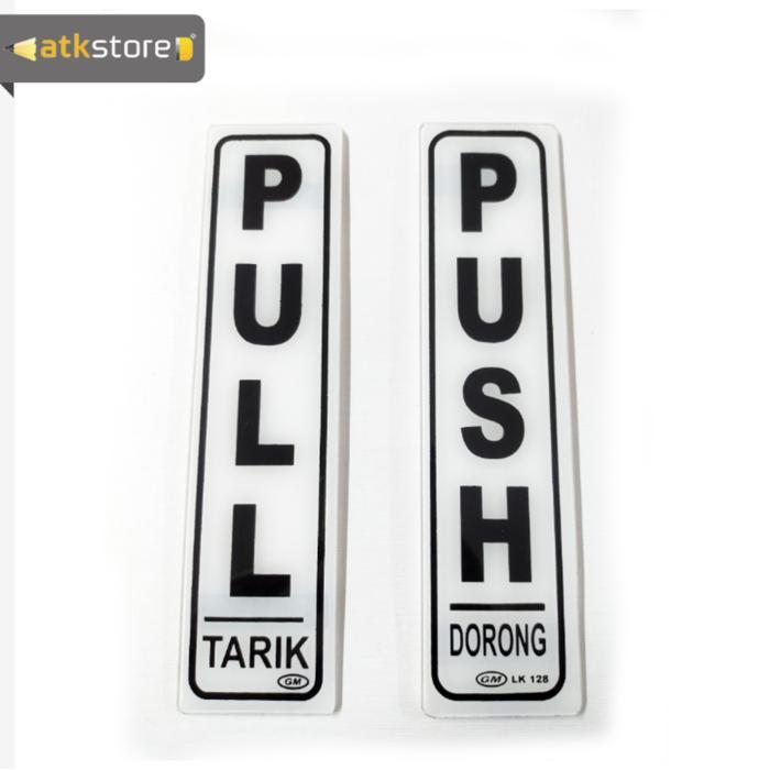 PROMO GM Sign Label Akrilik Pull / Push Putih. Stationery