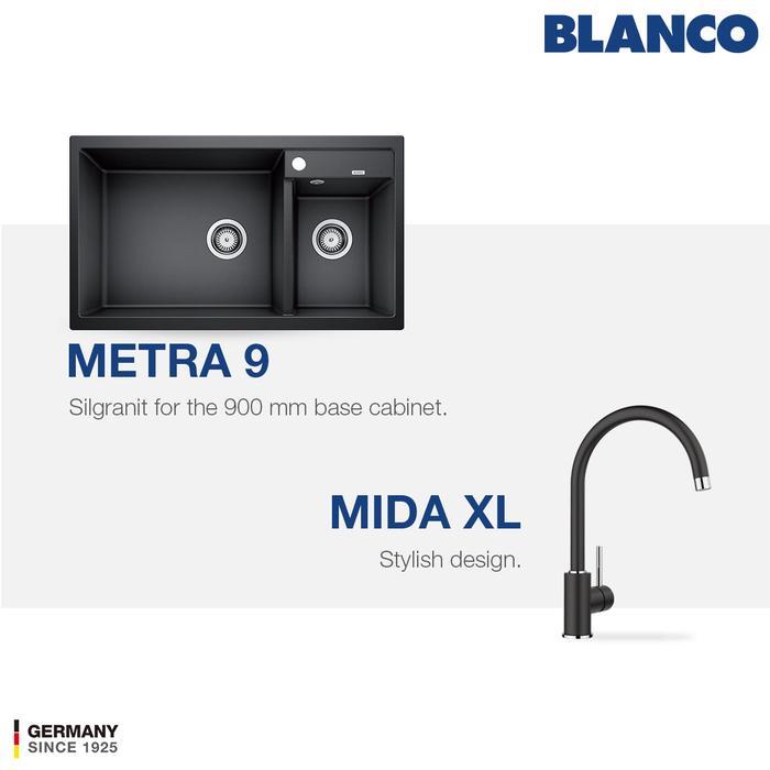 Kitchen Sink Bak Cuci Piring Granit 2 Lubang BLANCO Silgranit METRA 9 - Paket Kitchen Sink dan Keran