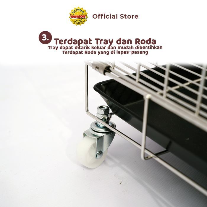 BERGARANSI Kandang Octagon - Kandang Kucing Tingkat 4 Stainless Steel Kandang Anti Karat dan Tahan