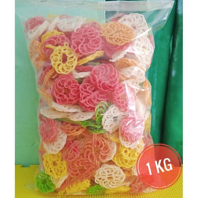 Kerupuk Mawar Mentah Warna-warni 1 Kg