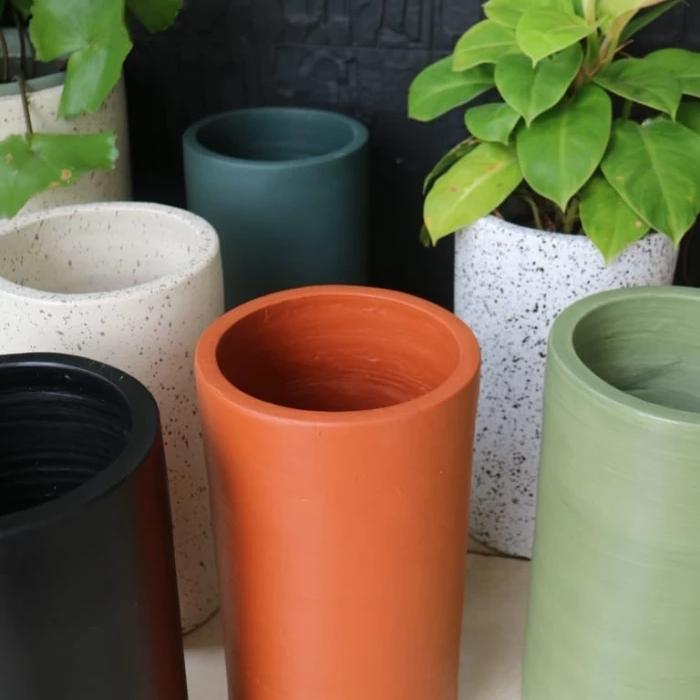 POT TANAMAN GERABAH SILINDER TABUNG D20T35