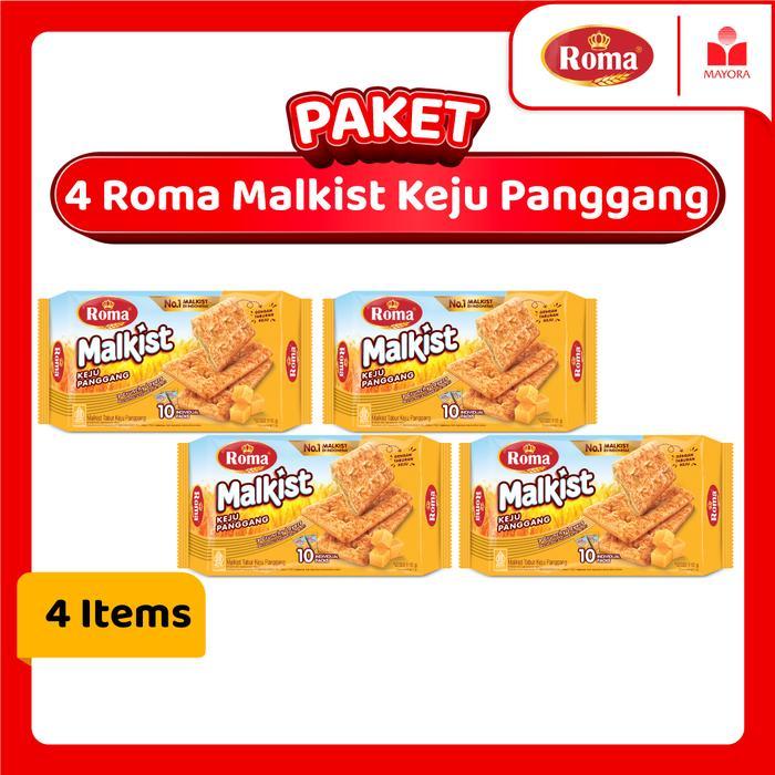 Paket 4 Roma Malkist Keju Panggang Original