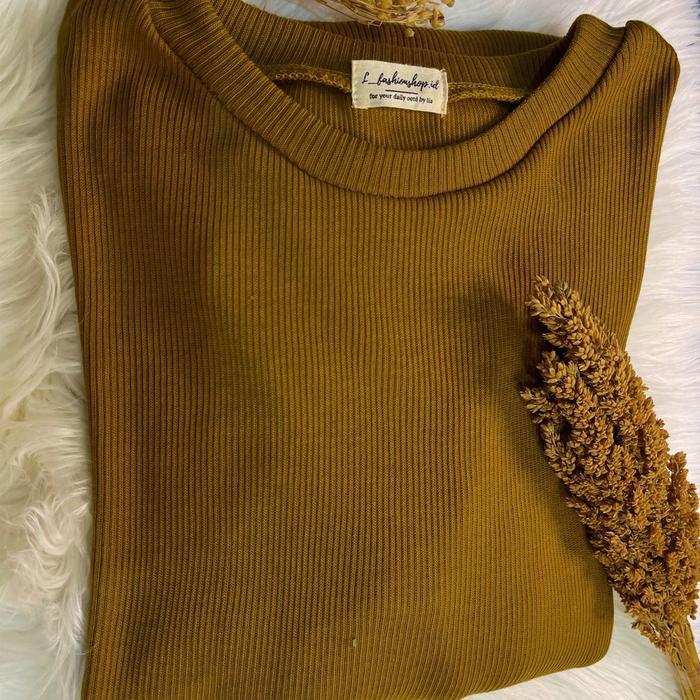 Rara Tunik Premium Polos Bahan Knit Rib Premium Halus Tebal Menyerap Keringat, Tunik All Size Katun