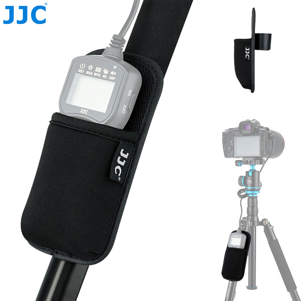 JJC Camera Remote Control Storage Bag Pouch for Astro and Timelapses, Tripod Legs Straps Photography