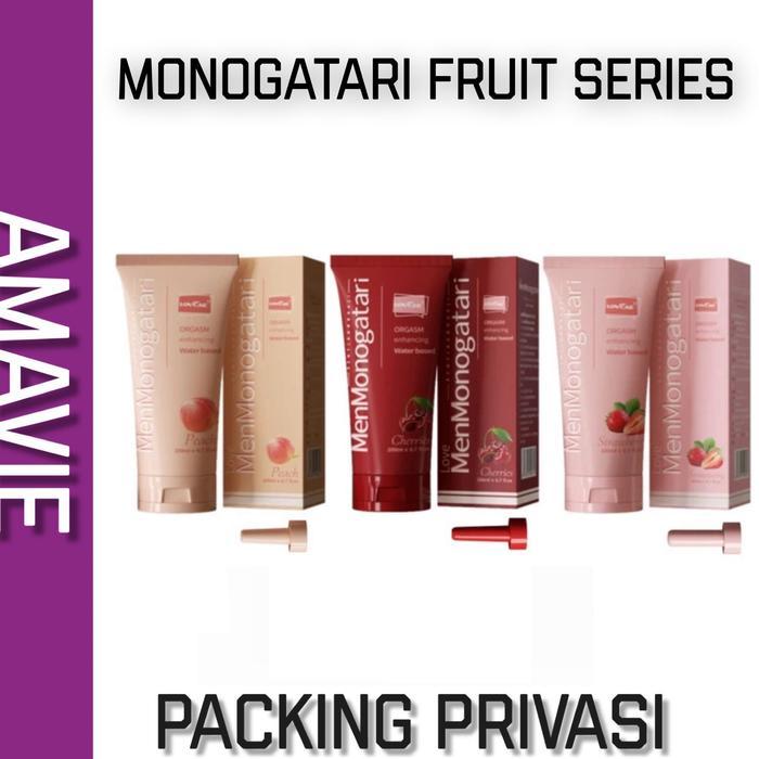 Dexie_Store Love Monogatari Lubricant Original Pelumas Strawberry Peach Cheries