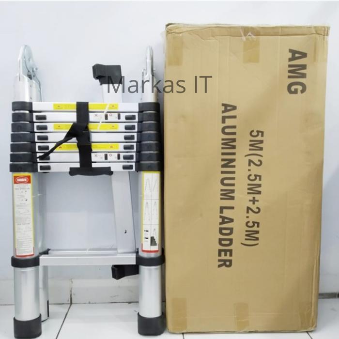 AMG Tangga Double Telescopic 5M (Aluminium Telescopic Ladder)