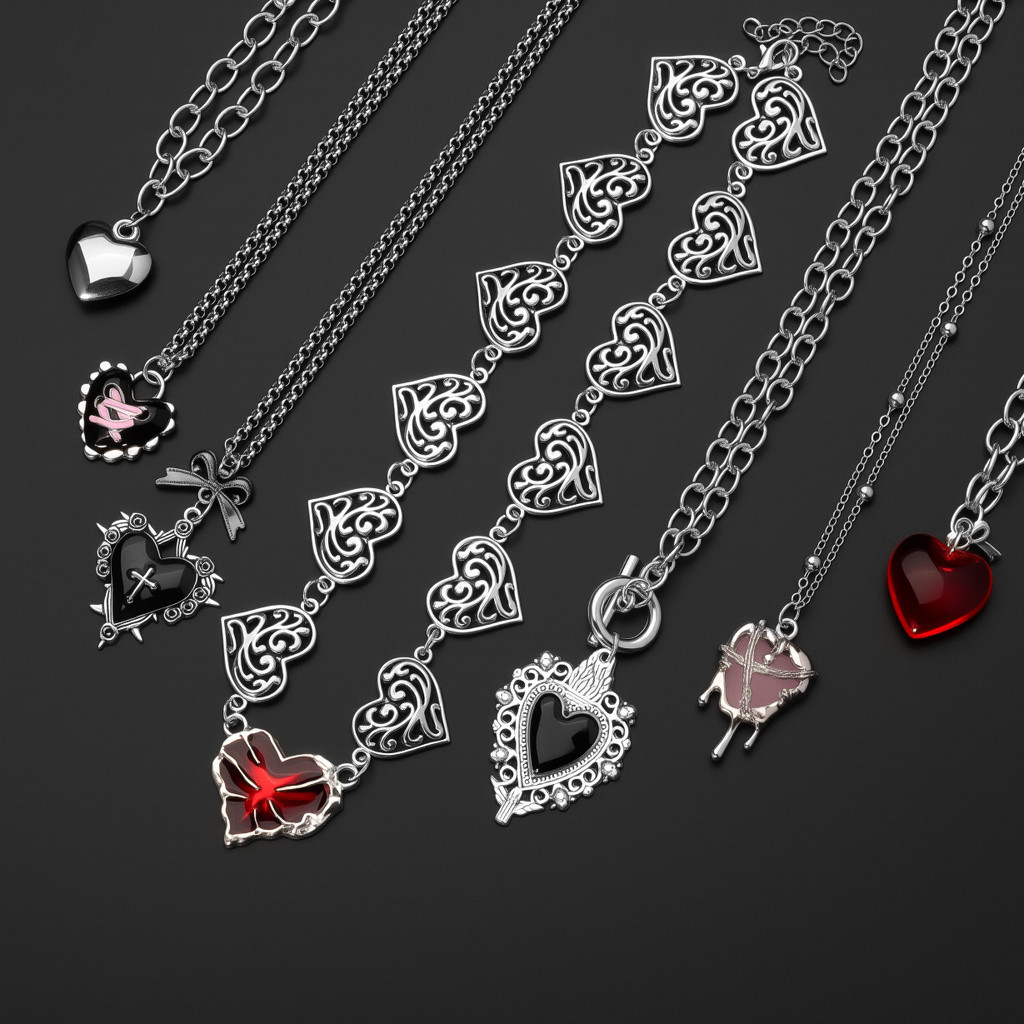 Y2K Personalized Creat Gothic Style Style Love Bow Necklace, Amulet Necklace, Housewarming Gift