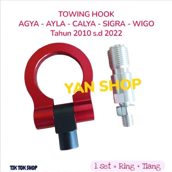 Towing Hook Depan Bumper Derek Mobil Toyota Agya - Ayla - Calya - Sigra - Wigo Hitam Merah Silver