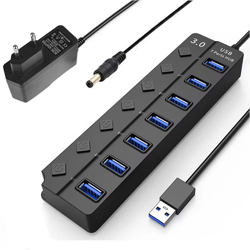 Usb Hub 3.0 Usb 2.0 Hub Multi Usb Splitter Hub Use Power Adapter 4/7 Port Multiple Expander Usb 3.0