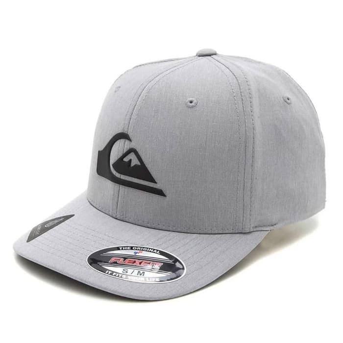 Topi Quiksilver Flexfit Amped Up Amphibian Cap Sleet Grey Original