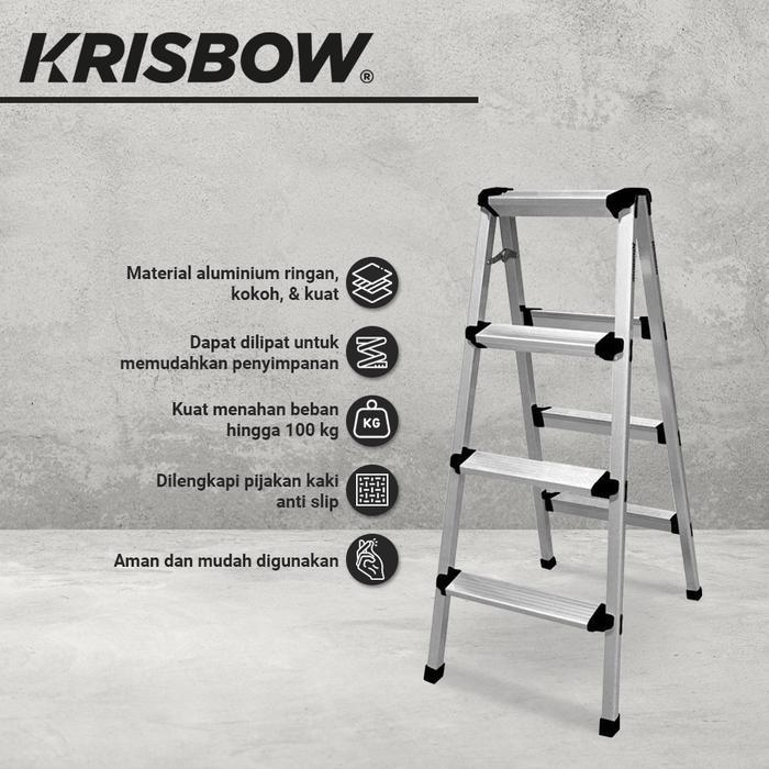 Krisbow Tangga Lipat Aluminium Tanpa Pegangan 4 Step