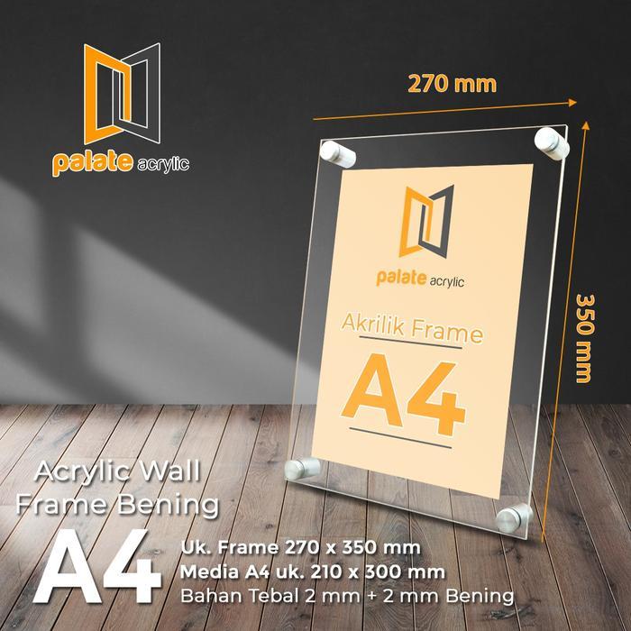 "New" AKRILIK FRAME A4 / ACRYLIC FRAME A4 2MM LANDSCAPE / PORTRAIT