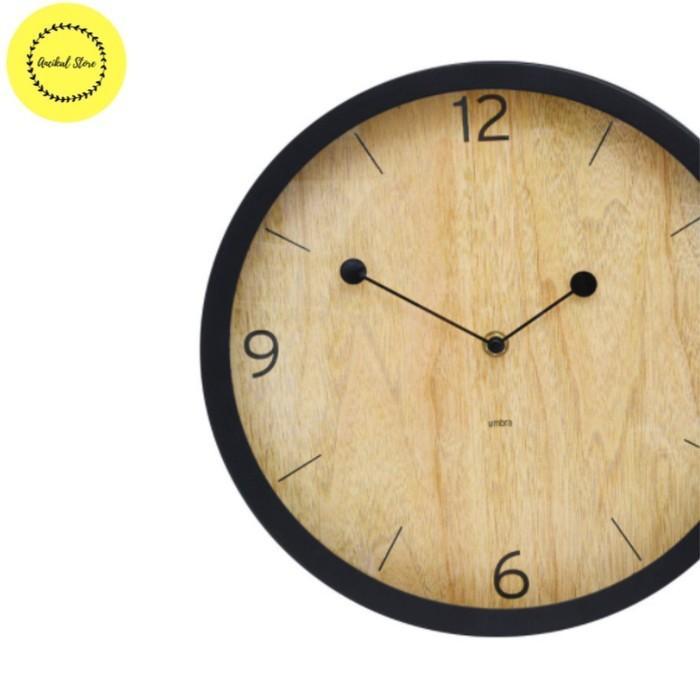 Umbra 30.5 Cm Jam Dinding Natural - Hitam