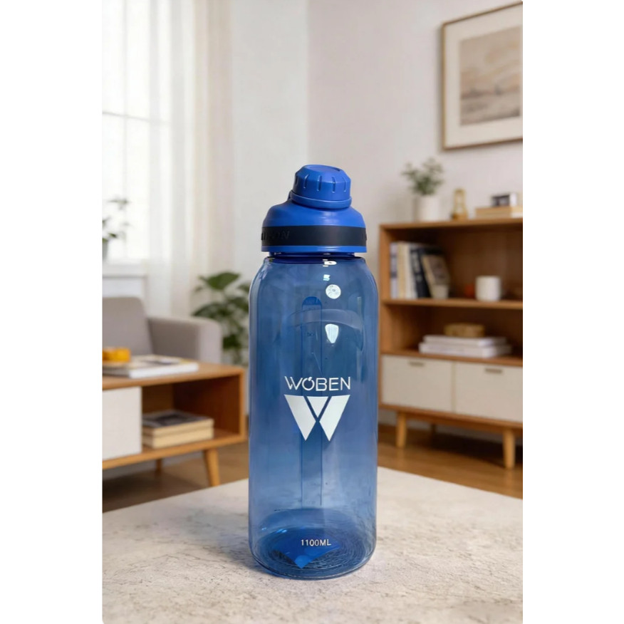 RED HOUSE Botol Minum Woben 1100ML | Anti Bocor dengan Tutup Flip Top & Pegangan Portabel
