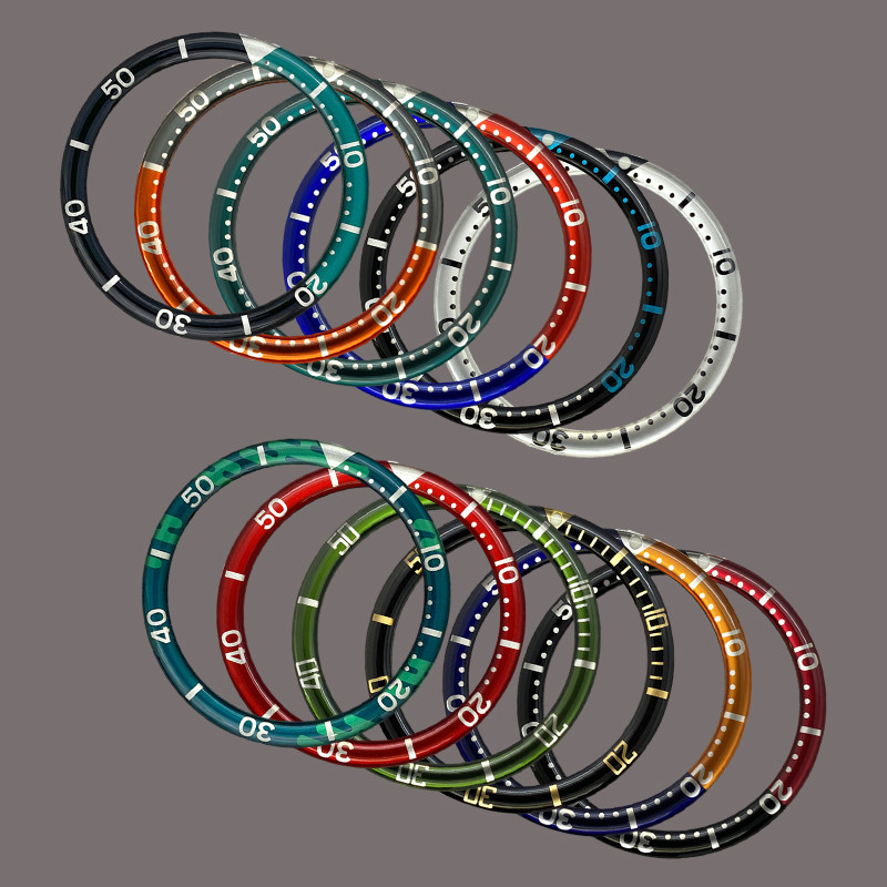 Mod 38Mmx31.5Mm Flat Resin Aluminum Bezel Insert Fits Skx007 Skx009 Watch Cases Nh35 Nh36 Case Watch