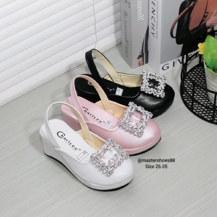 Carvil Kiddo Shoes - Ad09 - Heels Fashion Wedges Anak 5Cm Variasi Gesper Tali