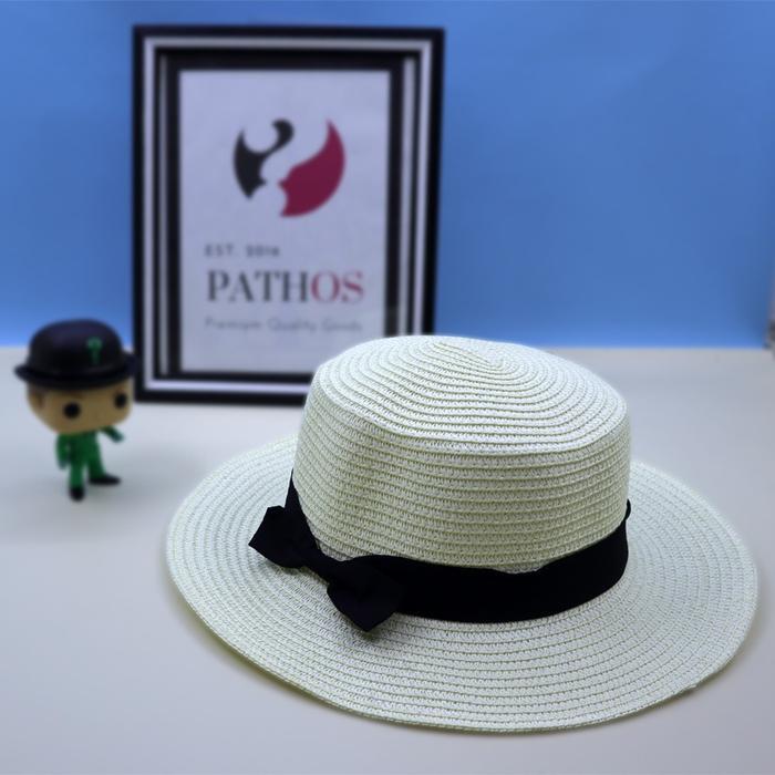 Topi Boater Dewasa Pita TOpi Pantai Wanita Import