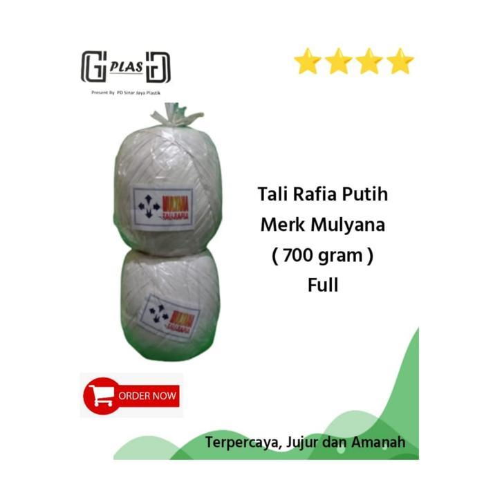 v Tali Rafia Putih Mulyana 700gram