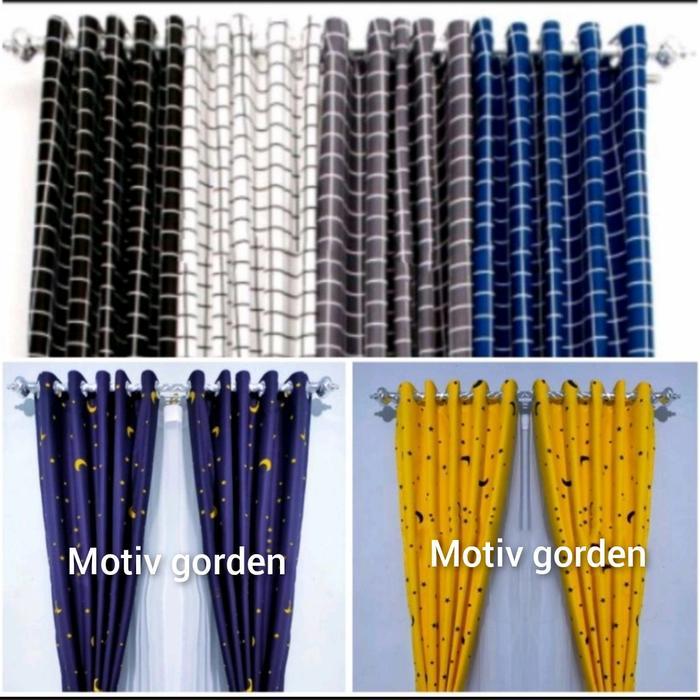 GORDEN JENDELA MINIMALIS- HORDENG PINTU- GORDEN-KATUN POLI MOTIF KOTAK