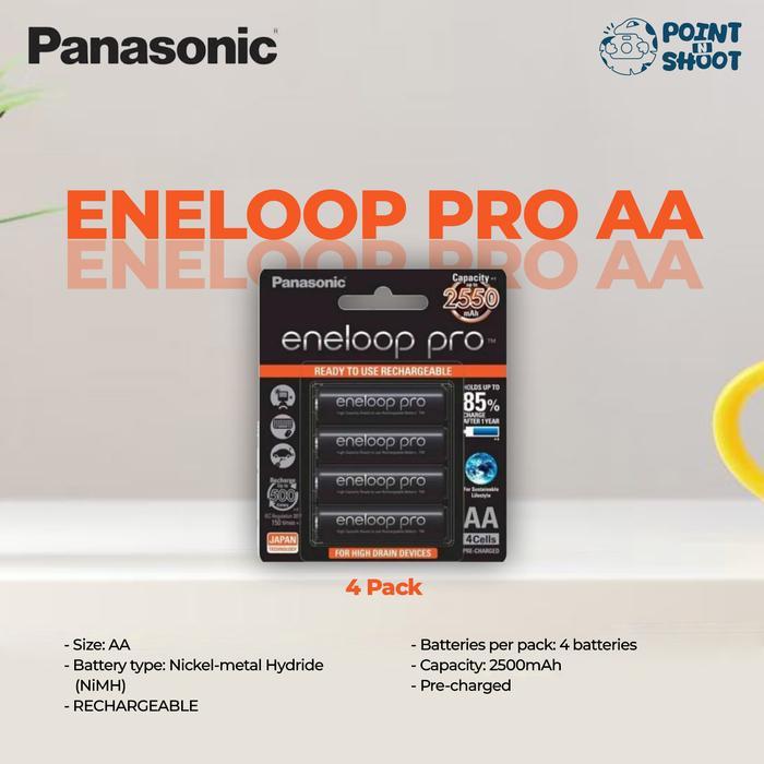 Batre Rechargable Panasonic Eneloop Pro AA / A2 2550mah isi 4 Original