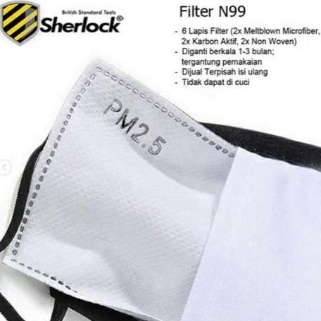 "New" Sherlock Masker Motor N99 Anti Virus Filter Carbon N99 Tingkat Filtrasi 99% Nyaman Dipakai