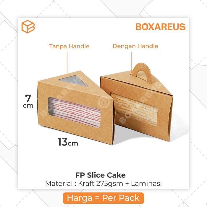 Cake Slice Box Packaging Segitiga Kemasan Kue Potong Mille Crepes Tart FP Slice Cake Bulat Hampers