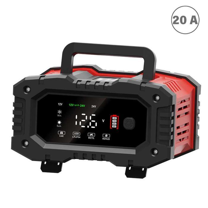 FOXSUR CHARGER BATERAI AKI MOBIL MOTOR PORTABLE 20A 300W 12/24V