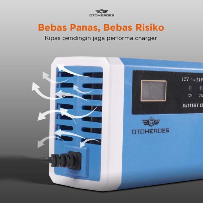 CHARGER AKI ACCU MOBIL MOTOR TAFFWARE LEAD ACID 12-24V 10A 80-120AH