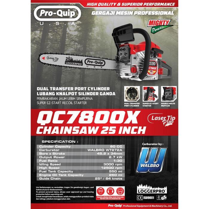 QC7800X MESIN CHAINSAW GERGAJI POTONG KAYU 25" PROQUIP QC 7800 X