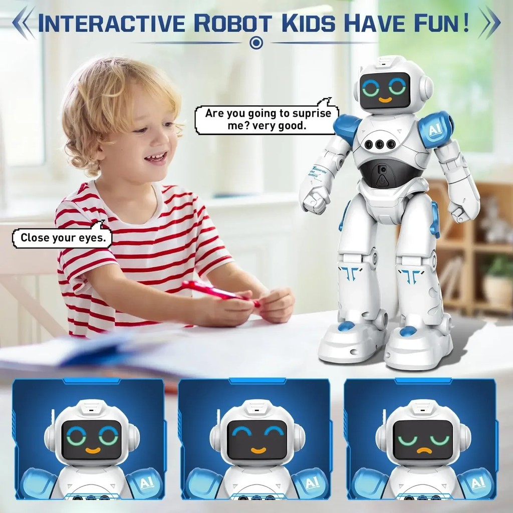 Smart Talking RC Robot Toy with Gesture Sensing for Kids