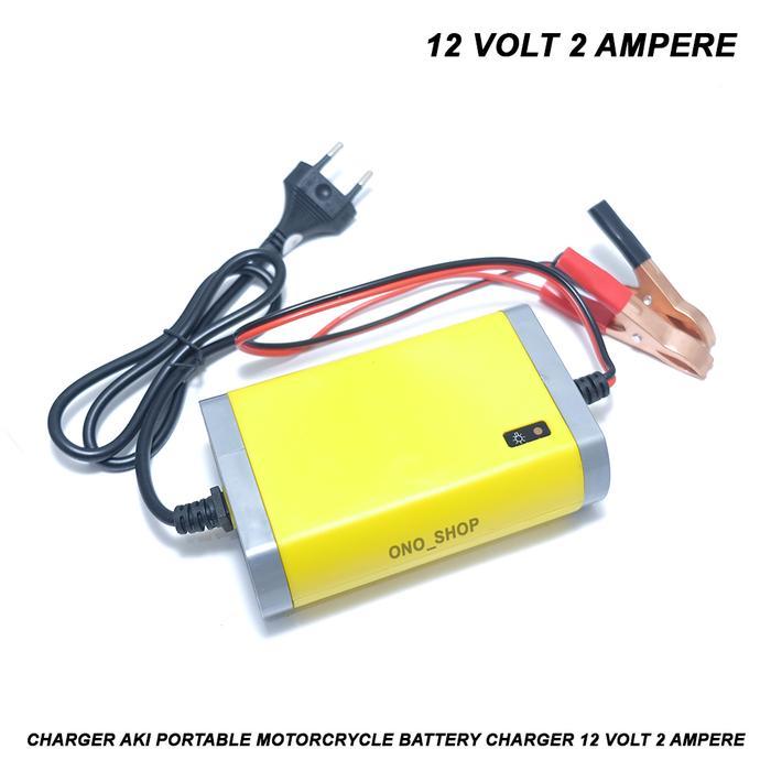 Charger Aki Portable Motorcrycle Battery Charger 12 Volt 2 Ampere