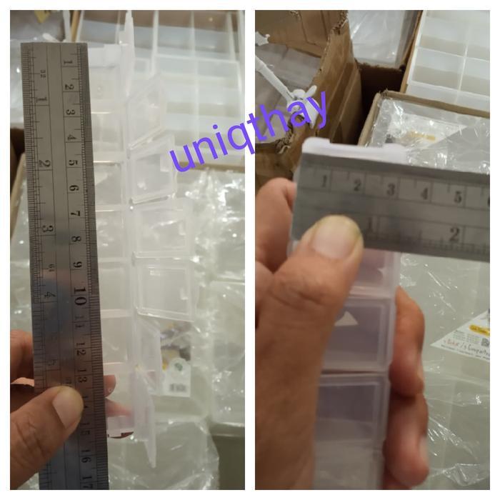 "New" Kotak plastik 7 sekat kecil, kotak obat, dll