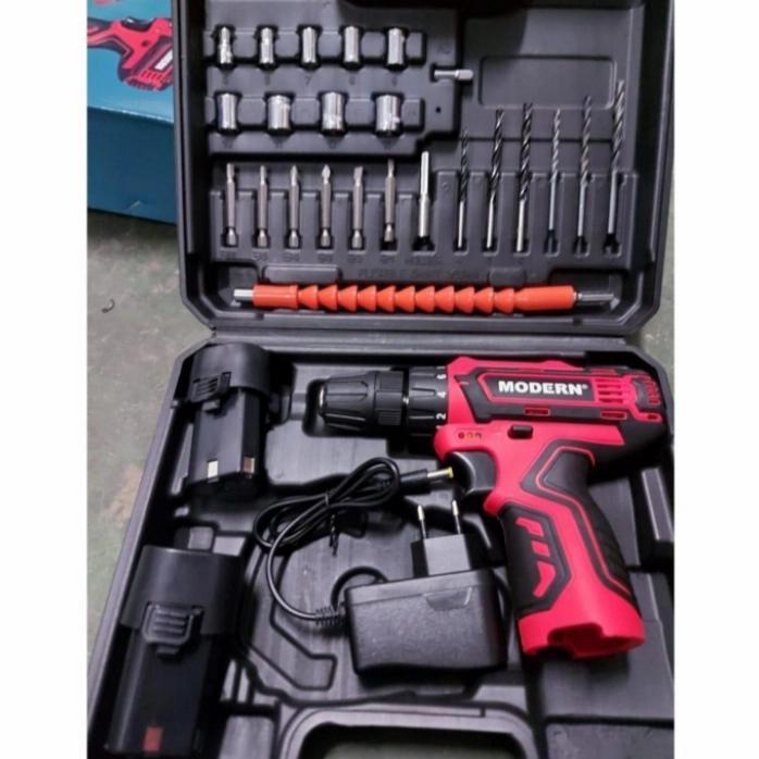 Mesin Bor Modern Cordless M-13 Set Koper