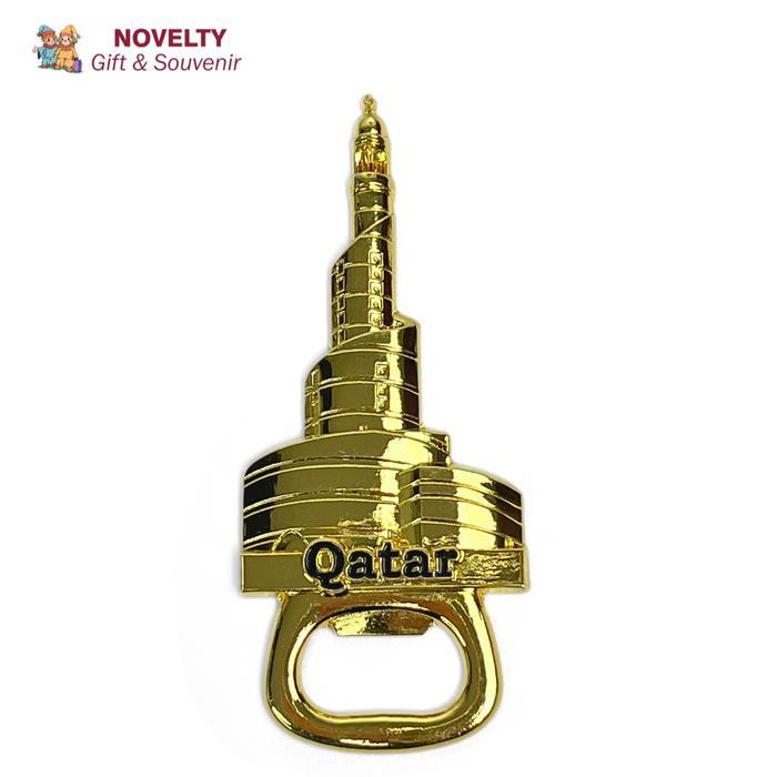 Magnet kulkas bukaan botol metal souvenir Qatar negara Timur Tengah