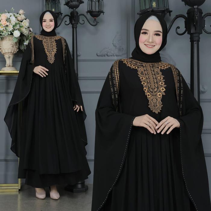GALERI SICANTIK - COD - Gamis Abaya Kalong Wanita - Abaya Turkey Mewah Terbaru 2023 Hitam - Gamis