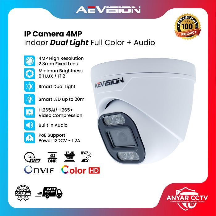 AEVISION IP Camera Dual Light Audio 4MP Indoor IP Cam 4MP Dual Light Audio Aevision Ultra HD Cctv