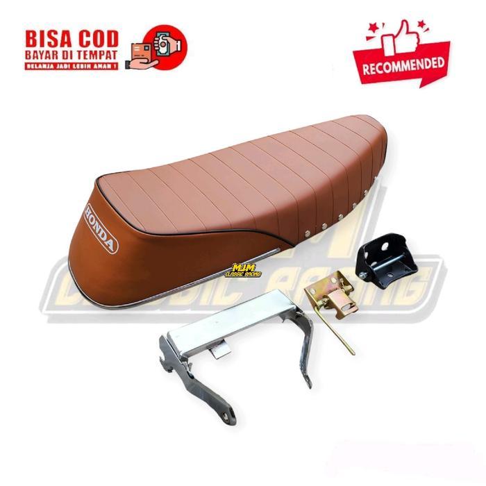 Promo Jok Motor Honda C70 Coklat Fullset Kunci Jok + Engsel + Pangkon Jok Tbk