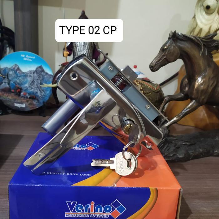 Kunci Pintu Rumah Kecil 1Set / Handle Handel Pintu Gagang + Body Kunci / Kunci Kecil Plat