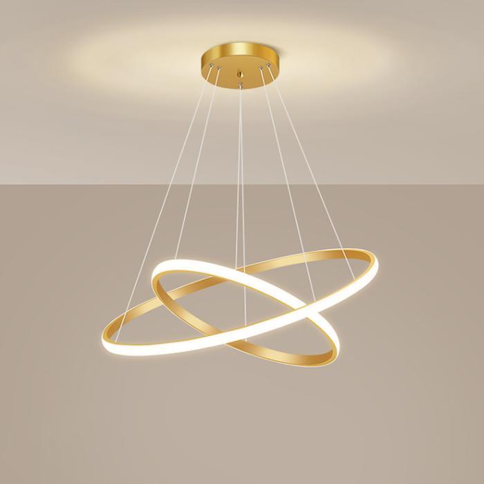 Dunia Lampu Lampu Plafon LED 3 Warna Lampu Gantung GOLD Lampu Hias Rumah Lampu Gantung LED 2 Ring