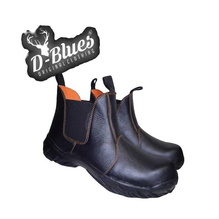 Sepatu Safety Boots Pria Ujung Besi Model King Krisbow Warna Hitam Spatu Kerja Lapangan Sefty Shoes