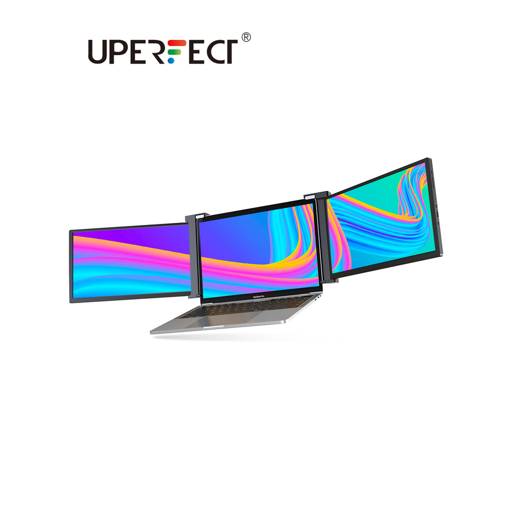 Uperfect Ustation Z 14 Tri Screen Laptop Monitor Extender Triple Display Portable Workstation For
