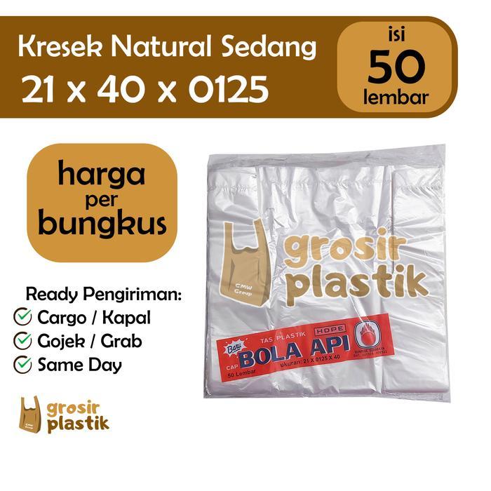 Grosir Plastik Kantong Kresek BOLA API 21 x 40 x 0125 Transparan GK28