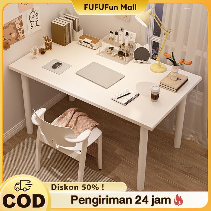 FU Meja kantor sederhana 80cm meja komputer meja belajar meja kaki bulat meja makan meja sederhana