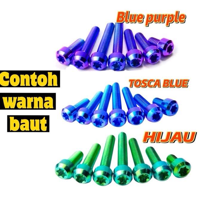 "New" GR5 BAUT TITANIUM PILLAR KEPALA KECIL SMALL HEAD DRAT M6 M8 M10 M12 M6x15 M6x20 M6x25 M6x30