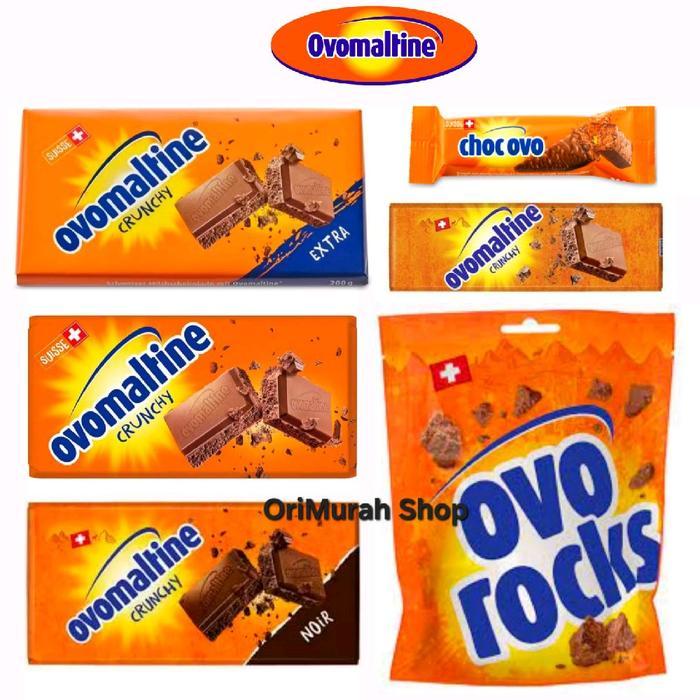 Promo Coklat Ovomaltine Crunchy Noir Extra Choc Ovo Rocks Noir Dark Chocolate Snack Cokelat Batangan